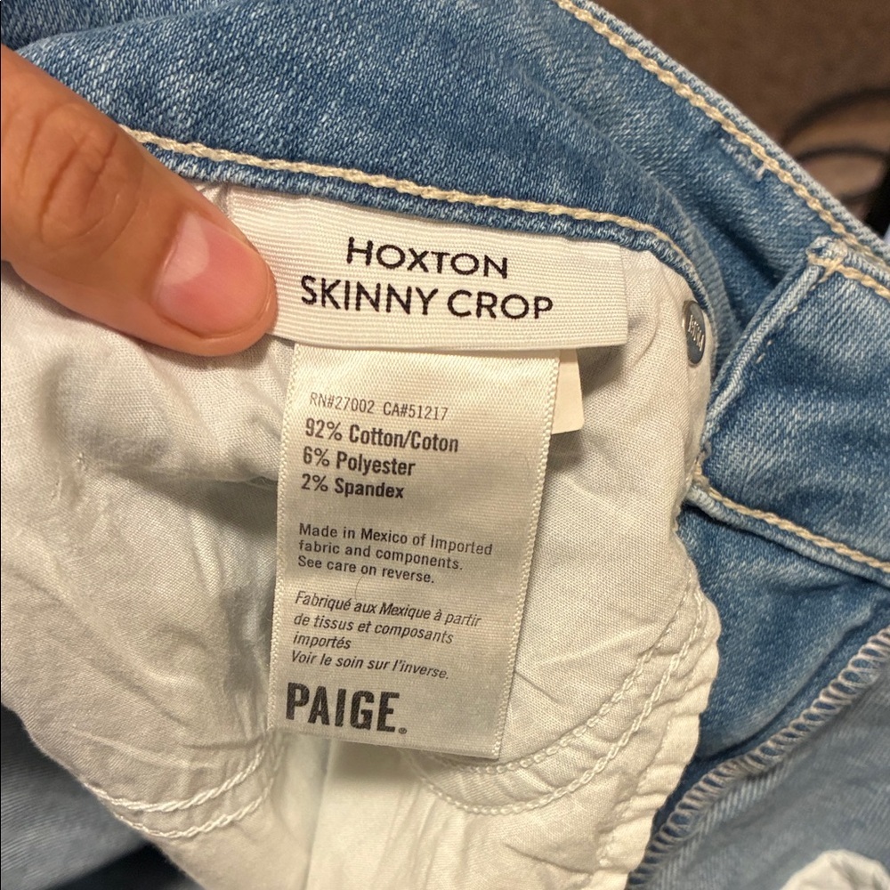 PAIGE Women's Classic Blue Straight Leg Jeans - Picture 5 of 6